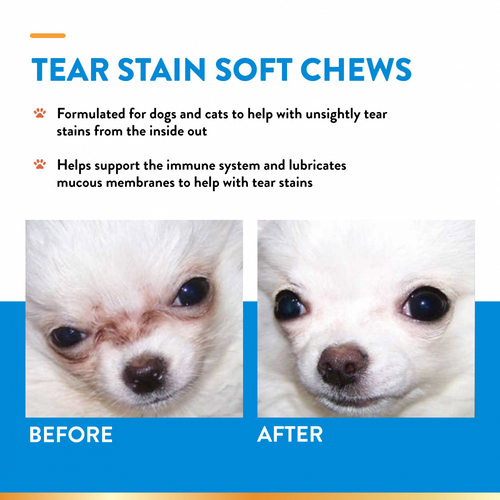 NaturVet Tear Stain Plus Lutien Functional Soft Chews for Dogs and Cats