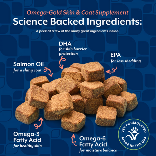NaturVet Omega Gold plus Salmon Oil Functional Soft Chews for Dogs
