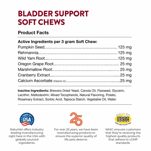 NaturVet Bladder Support Plus Cranberry Soft Chew Cup for Dogs