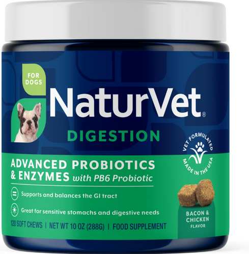 NaturVet Advanced Probiotics & Enzymes Soft Chews for Dogs