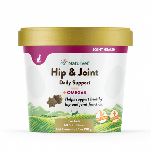 NaturVet Hip & Joint Plus Omega Soft Chews for Cats