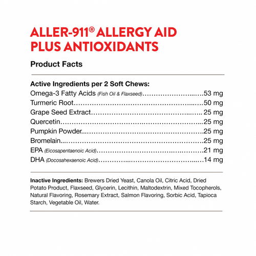 NaturVet Aller-911 Allergy Aid Soft Chews for Cats