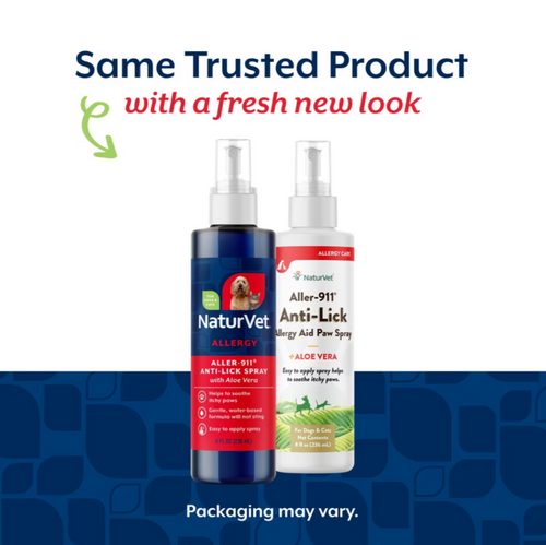 NaturVet Aller-911 Anti-Lick + Plus Aloe Vera Allergy Aid Spray for Dogs and Cats