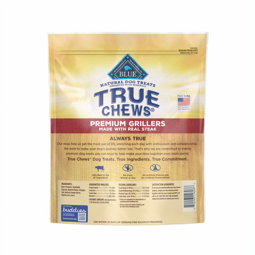 Blue Buffalo True Chews Steak Grillers Dog Treat