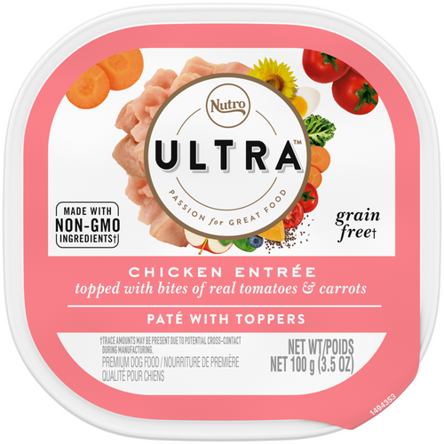 Nutro Ultra Grain-Free Chicken Entree Pate with Tomatoes and Carrots Adult Wet Dog Food Trays