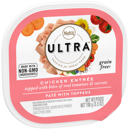 Nutro Ultra Grain-Free Chicken Entree Pate with Tomatoes and Carrots Adult Wet Dog Food Trays