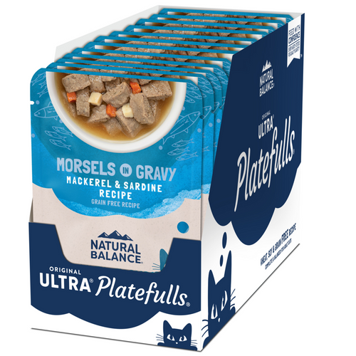 Natural Balance Original Ultra Platefulls Wet Cat Food, Mackerel & Sardine Morsels in Gravy Recipe