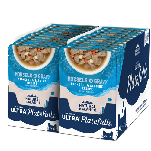 Natural Balance Original Ultra Platefulls Wet Cat Food, Mackerel & Sardine Morsels in Gravy Recipe