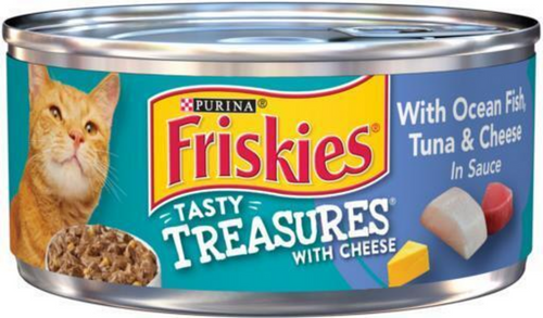 Friskies Tasty Treasures Prime Fillet Ocean Fish Tuna Scallop Wet Cat Food