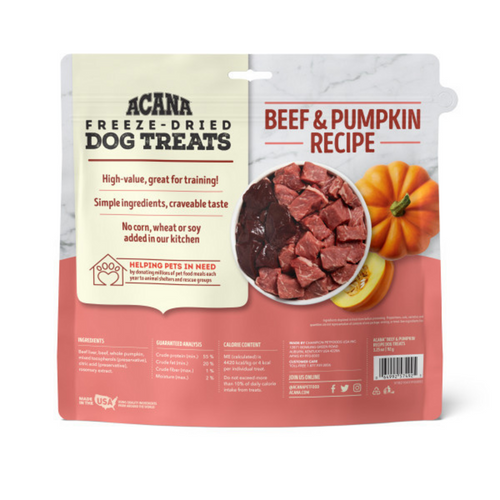 Acana Singles Grain Free Limited Ingredients & Freeze-Dried, Beef & Pumpkin Dog Treats