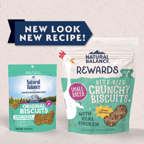 Natural Balance Rewards Crunchy Biscuits Dog Treats for Small Breeds with Real Chicken
