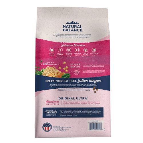 Natural Balance Original Ultra Fat Cats Dry Cat Food, Chicken Meal & Salmon Meal Recipe