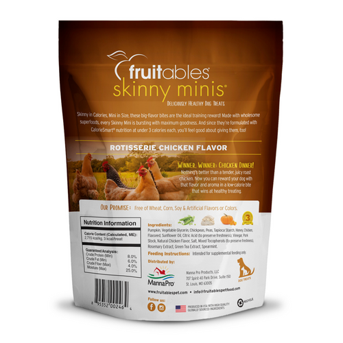 Fruitables Skinny Minis Rotisserie Chicken Flavor Soft & Chewy Dog Treats
