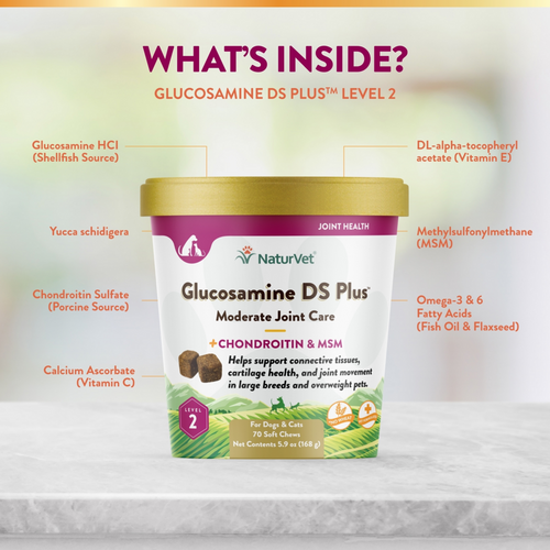 NaturVet Glucosamine DS Plus Level 2 Functional Soft Chews for Dogs