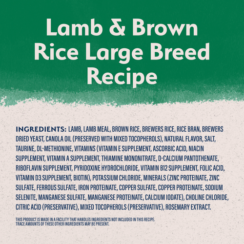 Natural Balance Limited Ingredient Dry Dog Food, Large Breed Lamb & Brown Rice Recipe