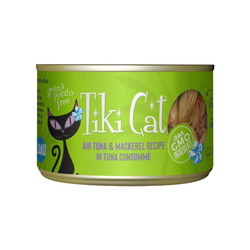 Tiki Cat Papeekeo Luau Grain Free Ahi Tuna And Mackrel In Tuna Consomme  Canned Cat Food