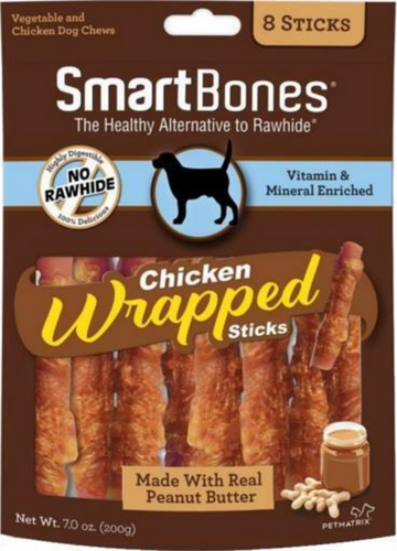 SmartBones Chicken Wrap Sticks Peanut Butter Dog Treat