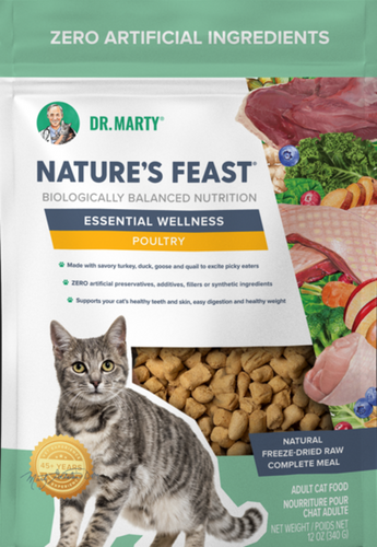 Dr. Marty Nature's Feast Essential Wellness  Poultry Freeze Dried Raw Cat Food