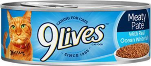 9Lives Meaty Pate with Ocean Whitefish Dinner Canned Cat Food