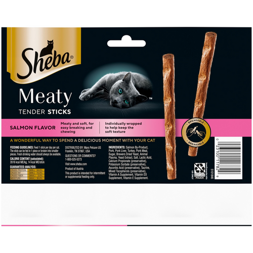 Sheba Grain Free Meaty Tender Sticks with Salmon Cat Treats