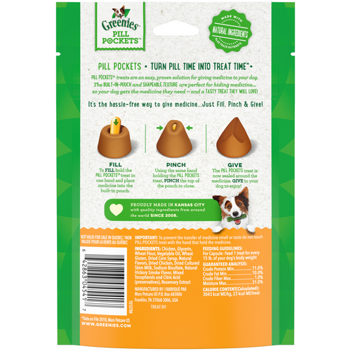 Greenies Pill Pockets Canine Chicken Flavor Dog Treats