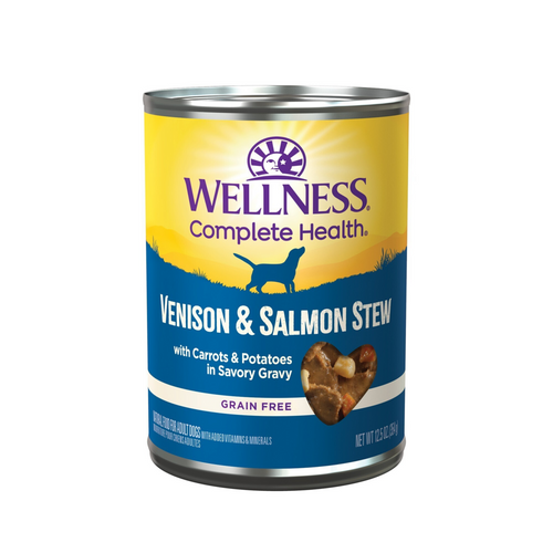 Wellness Grain Free Natural Venison & Salmon Stew with Potato and Carrots Wet Canned Dog Food