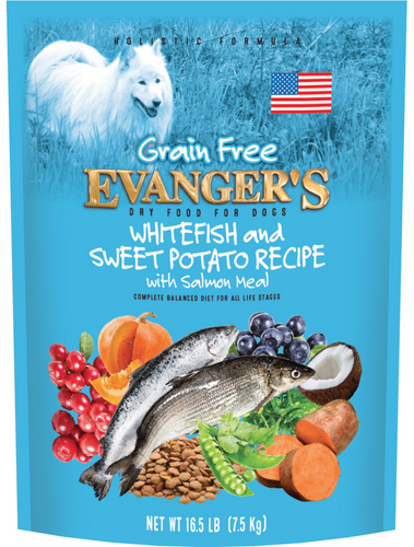 Evanger's Grain Free Whitefish, Sweet Potato and Salmon Dry Dog Food