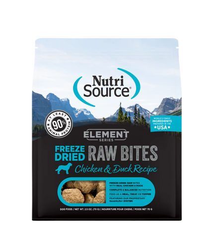 NutriSource Element Series Freeze Dried Raw Bites Chicken and Duck Recipe