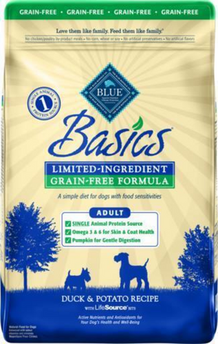 Blue Buffalo Basics Adult Skin & Stomach Care Grain-Free Duck & Potato Recipe Dry Dog Food