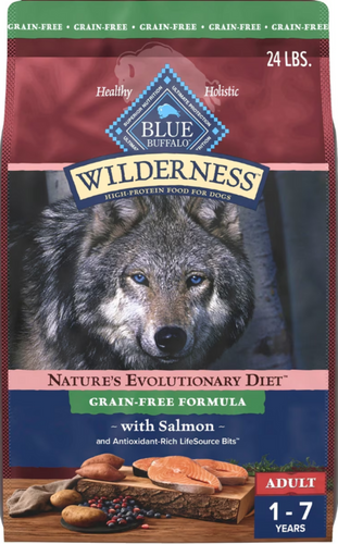 Blue Buffalo Wilderness Grain Free Natural Salmon Recipe Adult Dry Dog Food