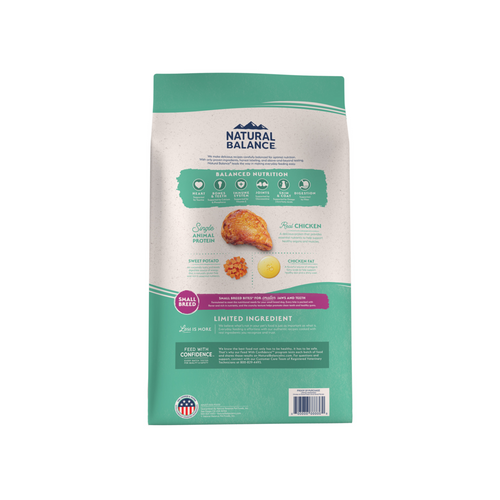 Natural Balance Limited Ingredient Grain Free Dry Dog Food for Small Breeds, Chicken & Sweet Potato Recipe