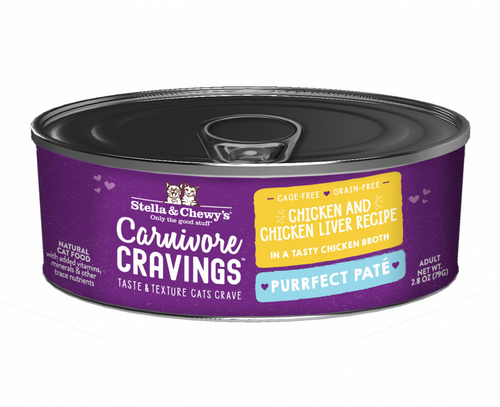 Stella & Chewy's Carnivore Cravings Purrfect Pate Chicken & Chicken Liver Pate Recipe in Broth Wet Cat Food