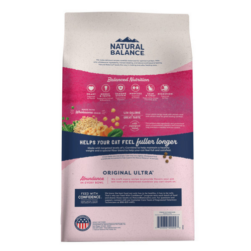 Natural Balance Original Ultra Fat Cats Dry Cat Food, Chicken Meal & Salmon Meal Recipe