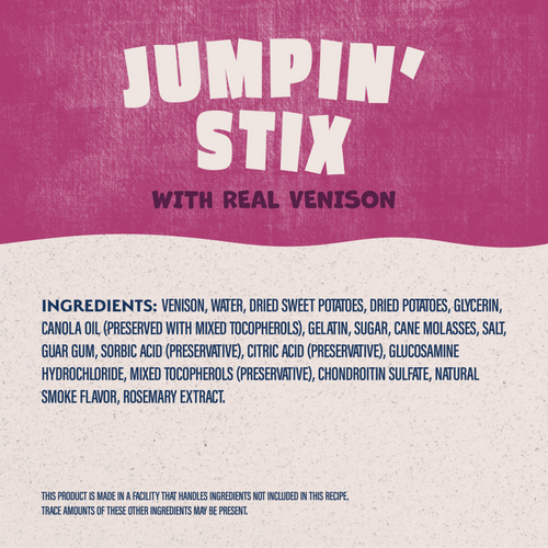 Natural Balance Rewards Jumpin' Stix Dog Treats with Real Venison