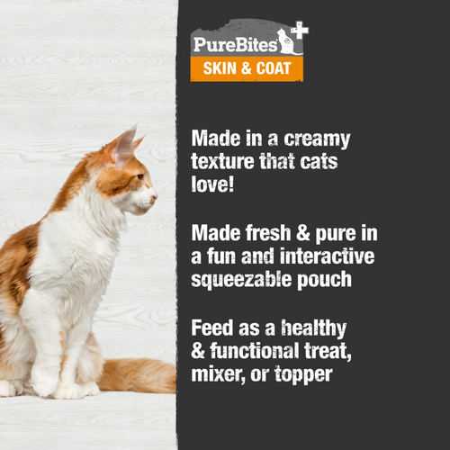 PureBites Plus Skin & Coat Squeezables Cat Treat/Topper
