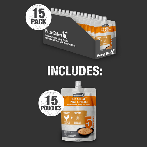 PureBites Plus Skin & Coat Squeezables Cat Treat/Topper