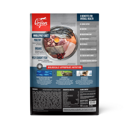 ORIJEN Dry Senior Cat Food Grain Free Premium High Protein Fresh & Raw Animal Ingredient Guardian Senior