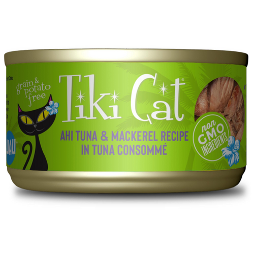 Tiki Cat Papeekeo Luau Grain Free Ahi Tuna And Mackrel In Tuna Consomme  Canned Cat Food