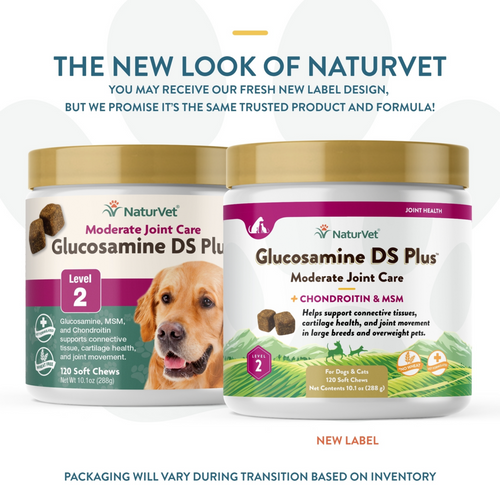 NaturVet Moderate Care Glucosamine DS Plus Soft Chews Joint Supplement for Dogs