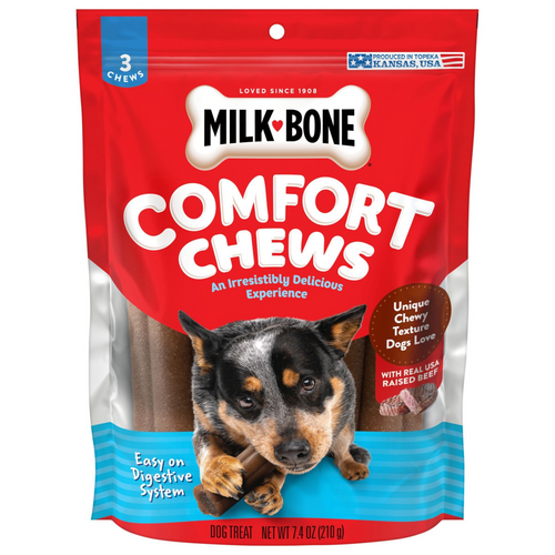 Milk-Bone Comfort Chews, Dog Treats with Unique Chewy Texture and Real Beef