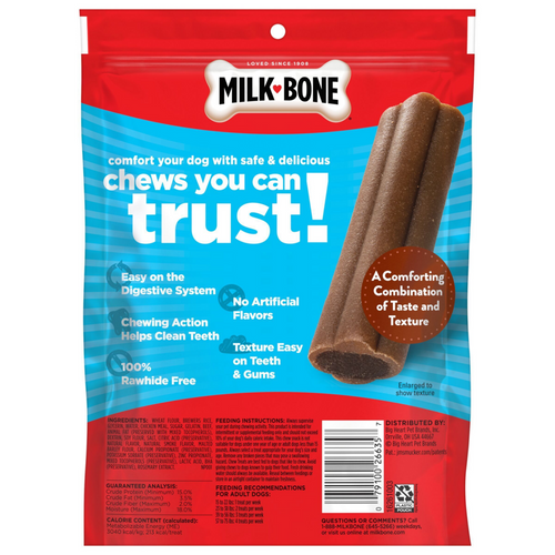 Milk-Bone Comfort Chews, Dog Treats with Unique Chewy Texture and Real Beef