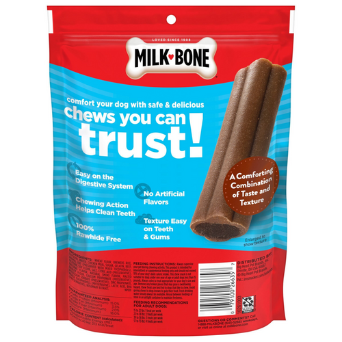 Milk-Bone Comfort Chews, Dog Treats with Unique Chewy Texture and Real Beef
