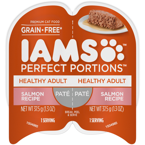 Iams Perfect Portions Healthy Adult Salmon Pate Wet Cat Food Tray