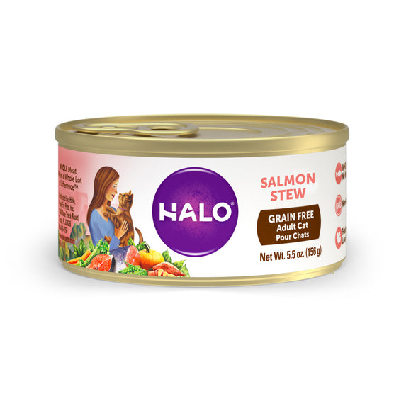 Halo Holistic Grain Free Adult Salmon Stew Canned Cat Food