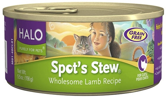 Halo Spot's Stew For Cats Wholesome Lamb Recipe Canned Cat Food