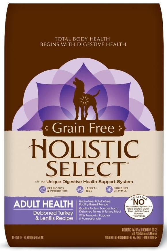 Holistic Select Natural Grain Free Turkey and Lentils Dry Dog Food