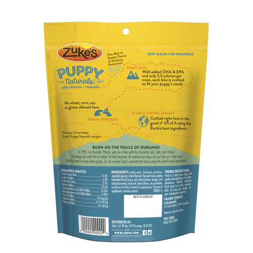 Zukes Puppy Naturals Grain Free Lamb and Chickpea Dog Treats