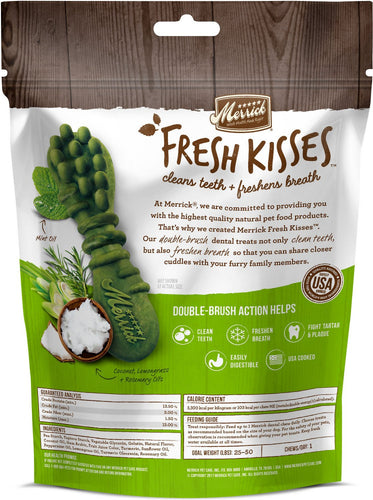 Merrick Fresh Kisses Grain Free Coconut Oil and Botanicals Medium Dental Dog Treats