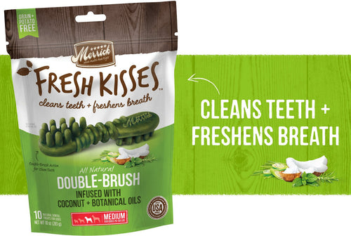 Merrick Fresh Kisses Grain Free Coconut Oil and Botanicals Medium Dental Dog Treats