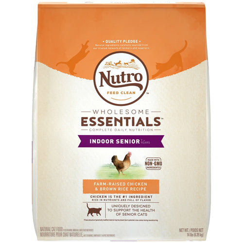 Nutro Wholesome Essentials Indoor Senior Farm Raised Chicken and Brown Rice Dry Cat Food